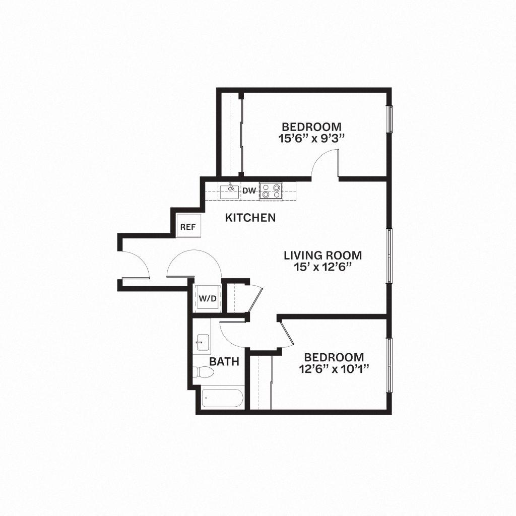 E5 Floor Plan at Corner 63, Seattle, 98115